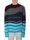 Off-white Men's Intarsia Felted Crewneck Sweater In Bordeaux