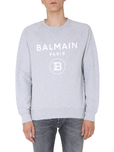 Balmain Crew Neck Sweatshirt In Grey