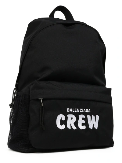 Balenciaga Crew Nylon Backpack In Black