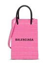 BALENCIAGA CROCO PRINTED SHOPPING CROSSBODY BAG