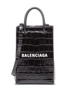 BALENCIAGA CROCO PRINTED SHOPPING CROSSBODY  BAG