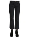 Saint Laurent Cropped Bootcut Jeans In Black