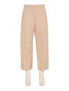 Jil Sander Washed Cotton-gabardine Cropped Trousers In Pink