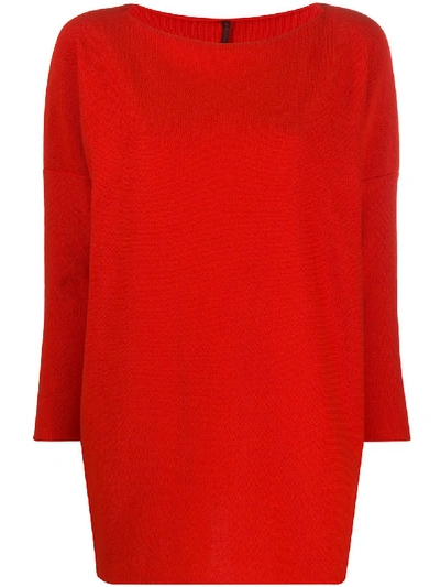 Daniela Gregis Loose-fit Crew Neck Jumper In Red