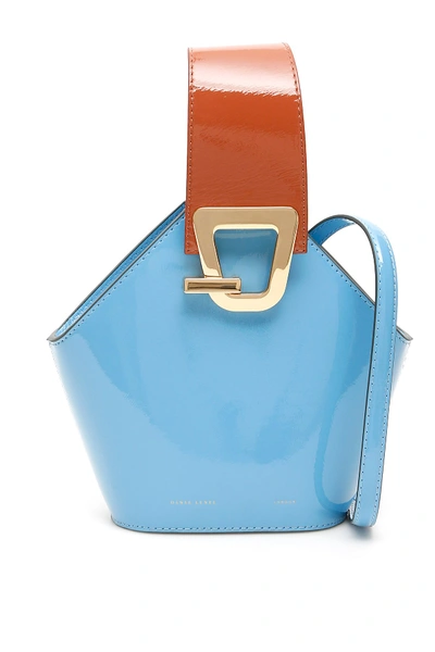 Danse Lente Mini Johnny Patent Bucket Bag In Blue