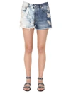 Givenchy Destroyed Denim Shorts In Blue