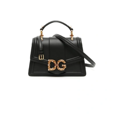 Dolce & Gabbana “dg Amore”小号皮革单肩包 In Black