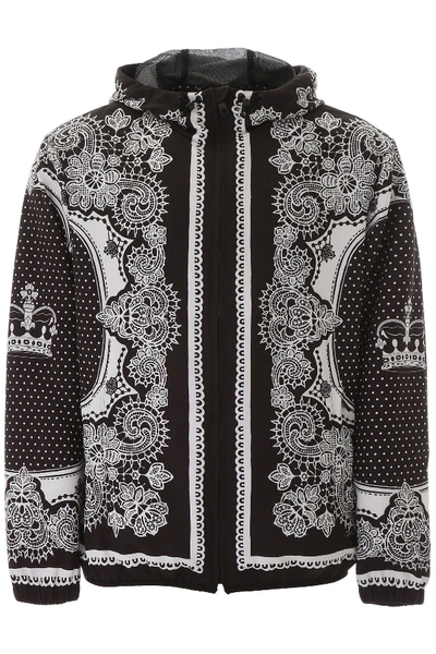 Dolce & Gabbana Bandana And Crown Jacket In Black,white