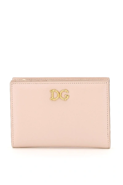Dolce & Gabbana Dg Logo Wallet In Powder Pink