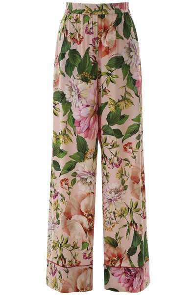 Dolce & Gabbana Floral Pants In Pink,purple,yellow