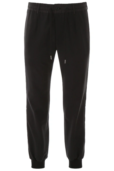 Dolce & Gabbana Joggers With Side Bands In Black