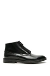 Dolce & Gabbana Black Leather Men Short Boots Lace Up Shoes In Nero