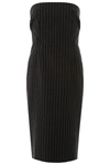 Dolce & Gabbana Woolen Fabric Pinstripe Midi Dress In Rigato