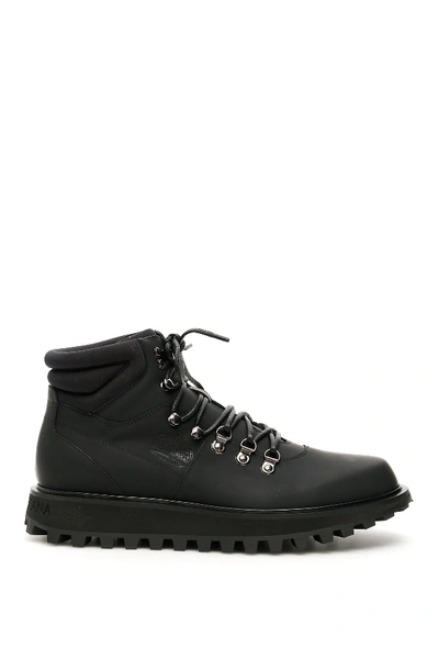 Dolce & Gabbana Vulcano Trekking Boots In Black