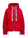 Khrisjoy Logo Drawstring Puffer Jacket In Red