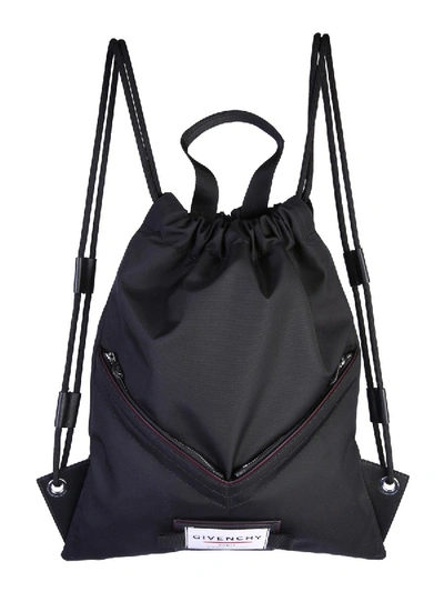 Givenchy Black Leather Drawstring Backpack