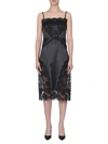 Dolce & Gabbana Lace Detailed Silk Blend Dress In Black