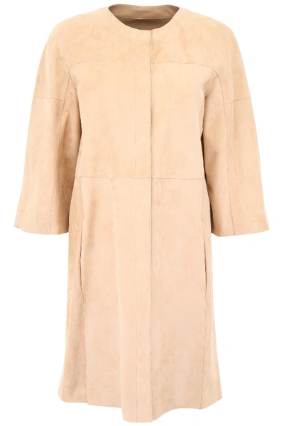 Drome Reversible Leather Coat In Pink