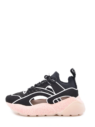 Stella Mccartney Eclypse Chunky Cutout Lace-up Sneakers In Black,pink,white