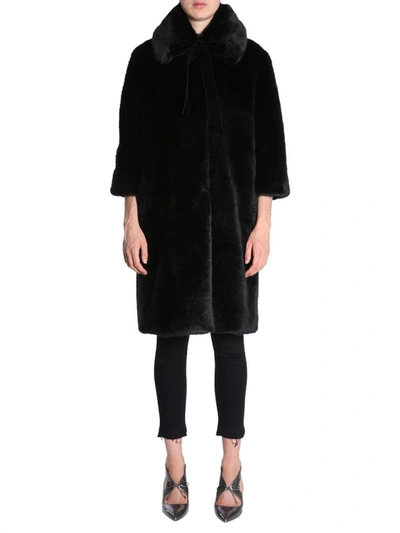 Ainea Eco Fur Coat In Black