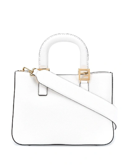 Fendi Women's 8bh367sfrf0qvl White Leather Handbag In Bianco