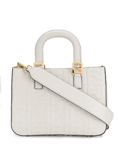 Fendi Women's White Leather Handbag In Bianco