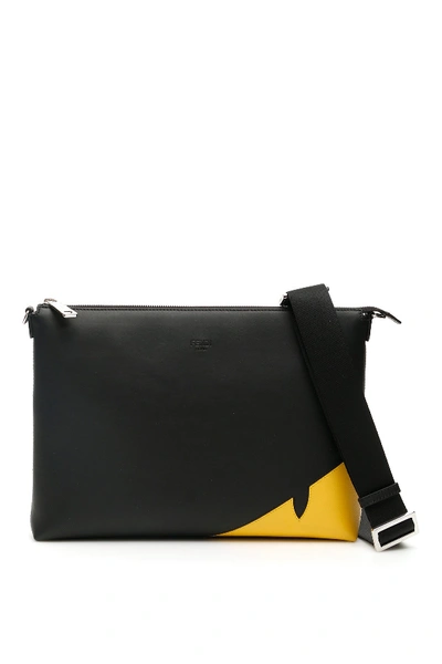 Fendi Corner Bugs Messenger Bag In Black In Black,yellow