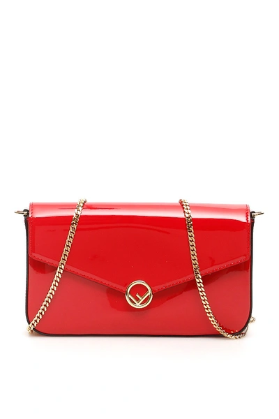 Fendi F Buckle Mini Bag In Red