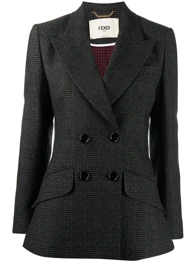 Fendi Wool Jacket In Brown