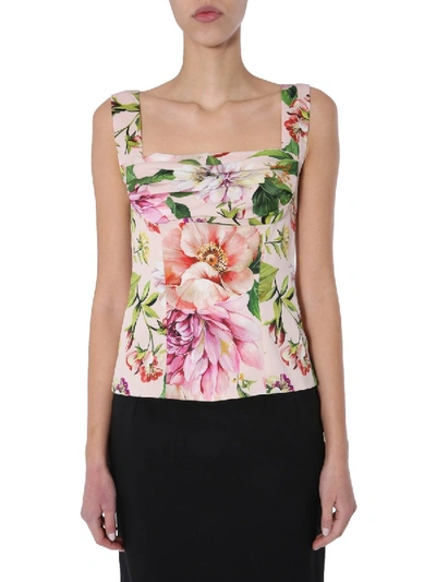 Dolce & Gabbana Floral Pattern Top In Pink