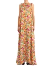 Plan C Floral Print Maxi Dress In Multicolor