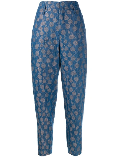 Forte Forte Printed Trousers In Blu