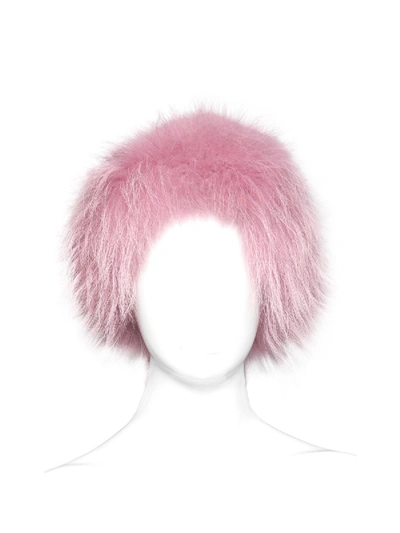 Mr & Mrs Italy Fur Headband In Pink