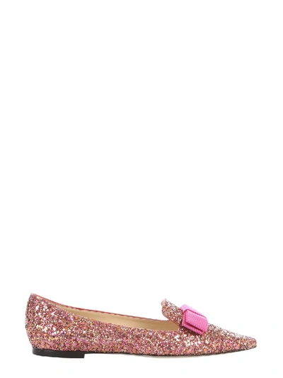 Jimmy Choo Gala Pink Polyurethane Flats