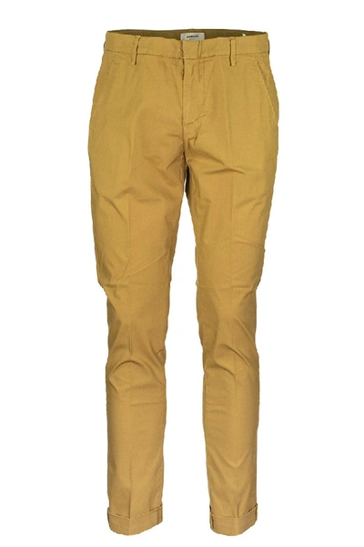 Dondup Gaubert Stretch Cotton Pants Trousers In Dark Yellow