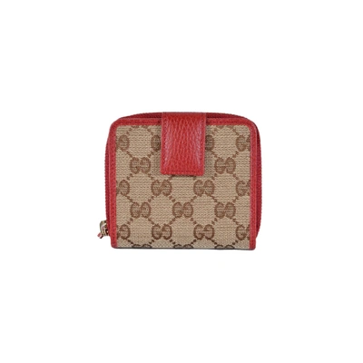Gucci Gg Wallet In Beige Ssima Fabric