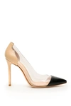 Gianvito Rossi Plexi Contrasting-toe Pumps In Black Trasp Nude