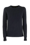 LORO PIANA LORO PIANA GIROCOLLO BABY CASHMERE BLUE SWEATER