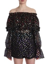 Saint Laurent Gypsy Blouse With Smocked Shoulders In Black