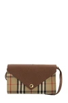 BURBERRY HANNA VINTAGE CHECK AND LEATHER WALLET WITH DETACHABLE STRAP