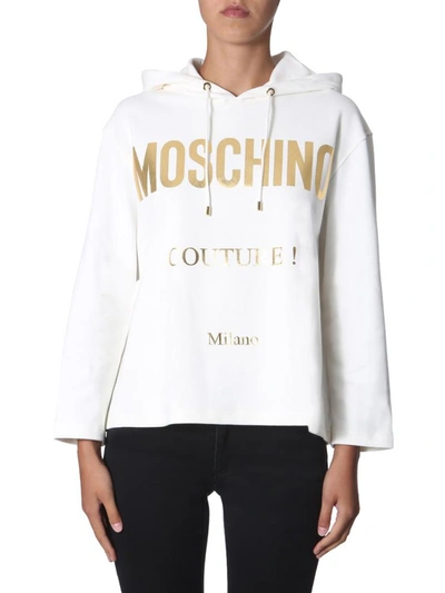 Moschino Hooded Sweatshirt In White