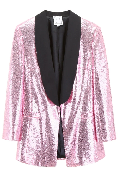 In The Mood For Love Tuxedo Jacket With Sequins In Pink Barbie