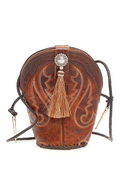 Jessie Western Vintage Mini Boot Bag In Brown