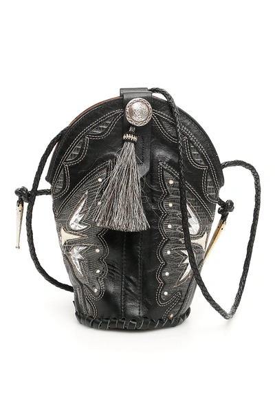 Jessie Western Vintage Mini Boot Bag In Black,grey,silver