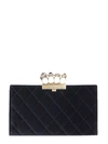 ALEXANDER MCQUEEN JEWELED FOUR-RING POUCH