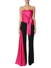 MOSCHINO JUMPSUIT WITH SILK-DRAPED INSERTS