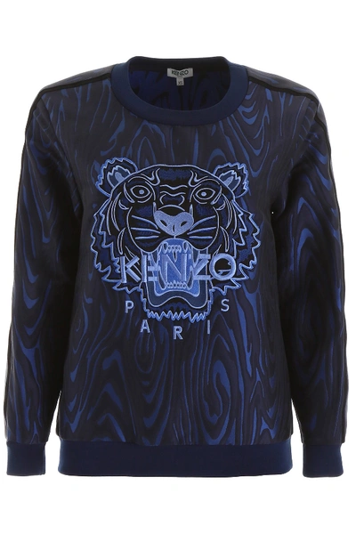 Kenzo Jacquard Sweatshirt In Bleu Marine