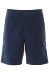 Kenzo Shorts With Embroidered Logo In Bleu Canard