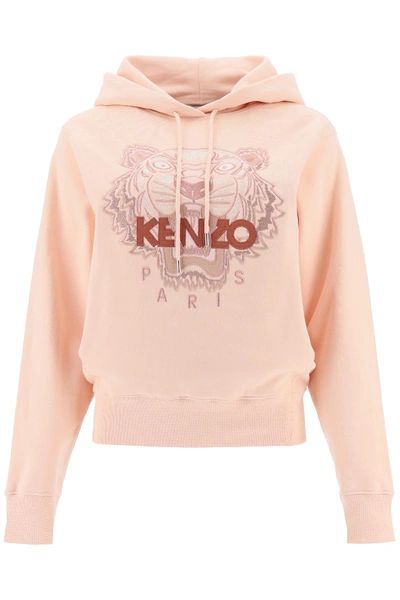 Kenzo Tiger Hoodie In Rose Clair