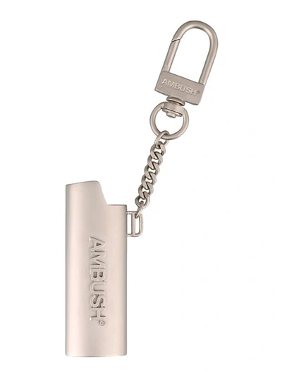 Ambush Key Ring With Lighter Holder In Silver